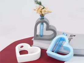 Molde silicona corazon hidroponia inclinado